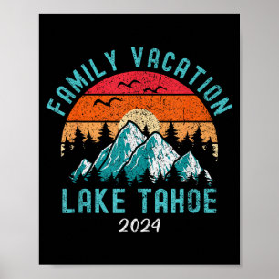 Mountain hiking skiing family vacation 2024 lake poster