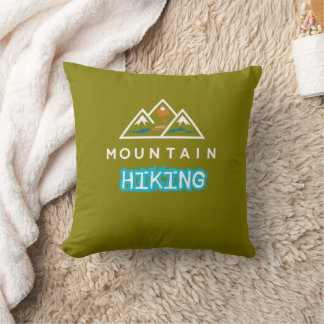 Mountain Hiking Throw Pillow