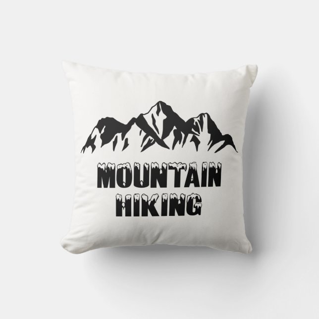 Mountain hiking throw pillow (Front)