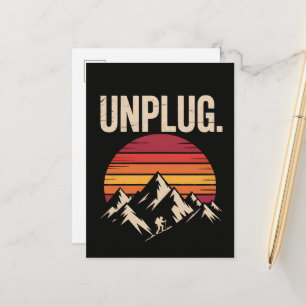 Mountain Hiking Unplug Announcement Postcard