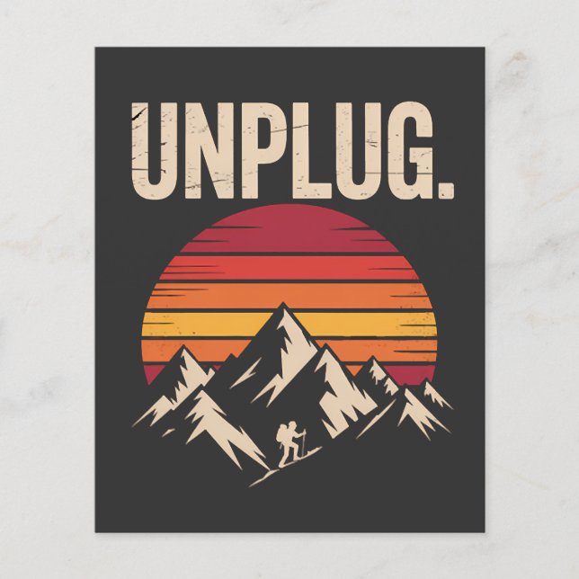 Mountain Hiking Unplug Flyer (Front)