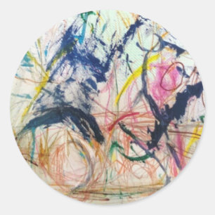 Mountain Horse Abstract Jeff Hankamer Artjunkhaus  Classic Round Sticker