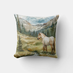 Mountain Horse Throw Pillow