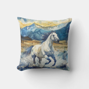 Mountain Horse Throw Pillow