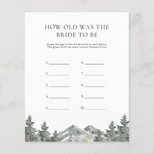Mountain How Old Was The Bride To Be Game Cards