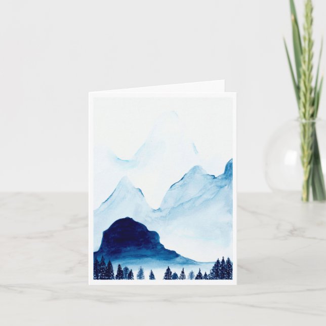 Mountain Indigo Blank Note Card (Front)