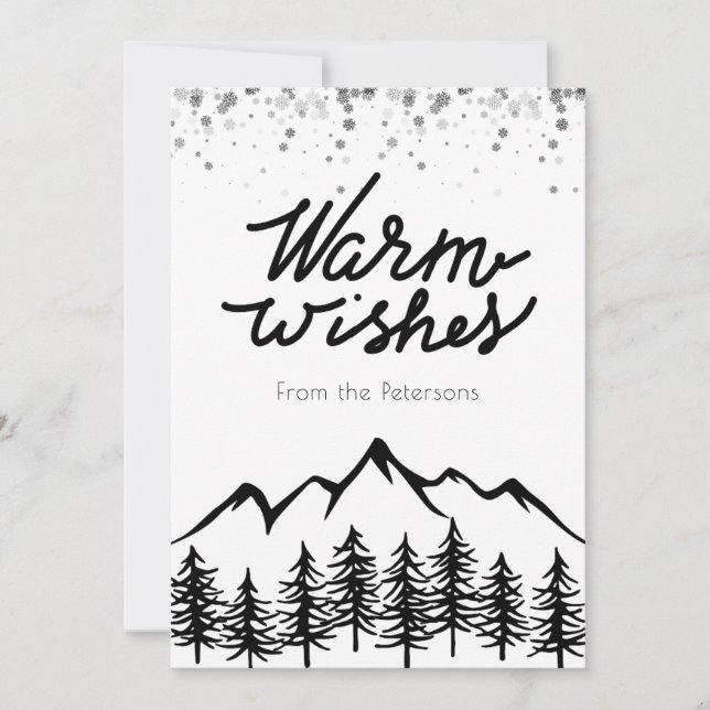 Mountain-Inspired Sporty Winter Holiday Card  (Front)