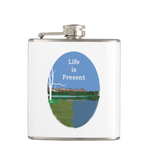 Mountain is calling hip flask