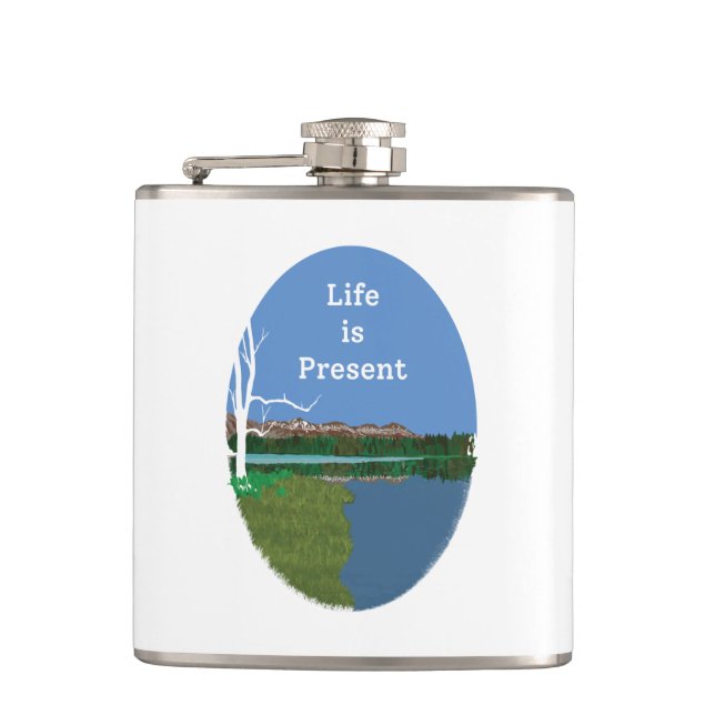 Mountain is calling hip flask (Front)