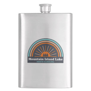 Mountain Island Lake North Carolina Rainbow Hip Flask
