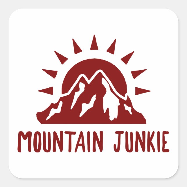 Mountain Junkie Square Sticker (Front)