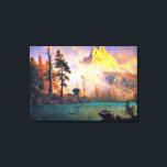 Mountain Lake by Albert Bierstadt, 1865 Canvas Print<br><div class="desc">This item features the painting by Albert Bierstadt titled Mountain Lake, painted in 1865. This image has been restored digitally to bring out as much of the original colours as possible. Makes a great addition to any living room, bedroom, lake home, vacation spot, or anywhere where beautiful art is appreciated....</div>