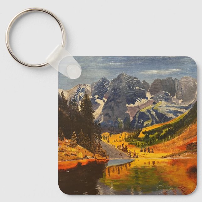 Mountain Lake, By Gary Poling Keychain (Front)