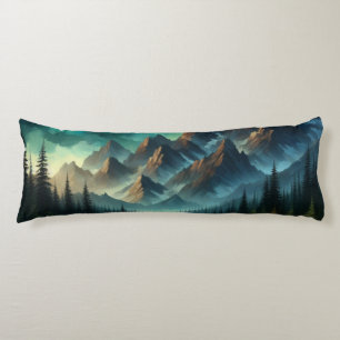Mountain Lake/cabin under the stars Body Pillow