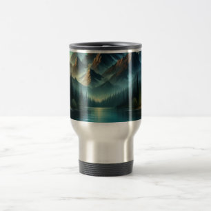 Mountain Lake/cabin under the stars Travel Mug