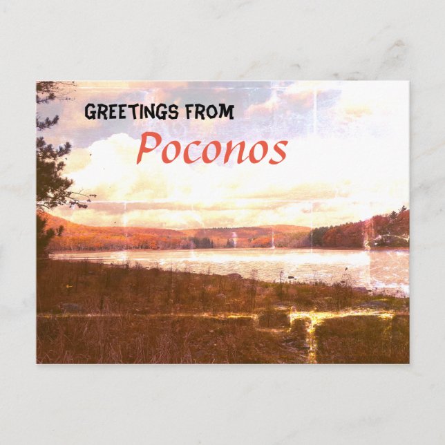 Mountain Lake - Carte postale des monts Pocono (Devant)