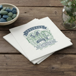 Mountain Lake Family Reunion Motif ID1317 Napkin