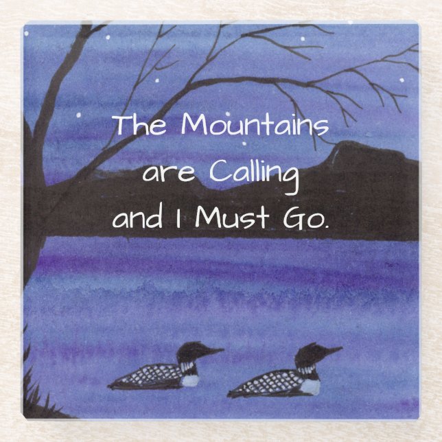 Mountain Lake Glass Coaster (Front)