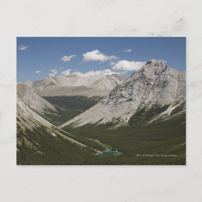 Mountain Lake In A Valley With Blue Sky Postcard (Front)