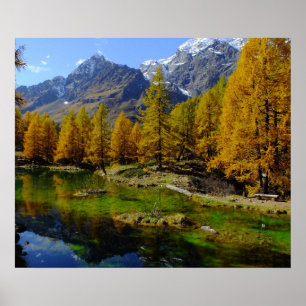 Mountain lake landscape poster