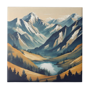 Mountain Lake Landscape Tile