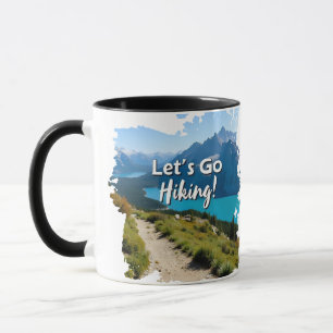 Mountain Lake Let's Go Hiking Mug