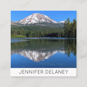 Mountain Lake Nature Photo Travel Square Business Card