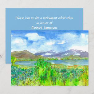 Mountain Lake Peinture Retraite Party Invitation