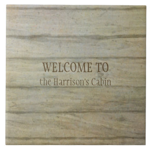 Mountain Lake Pines Welcome Cabin Personalized Tile
