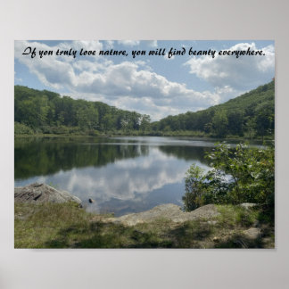 Mountain Lake Reflection Affiche inspirante