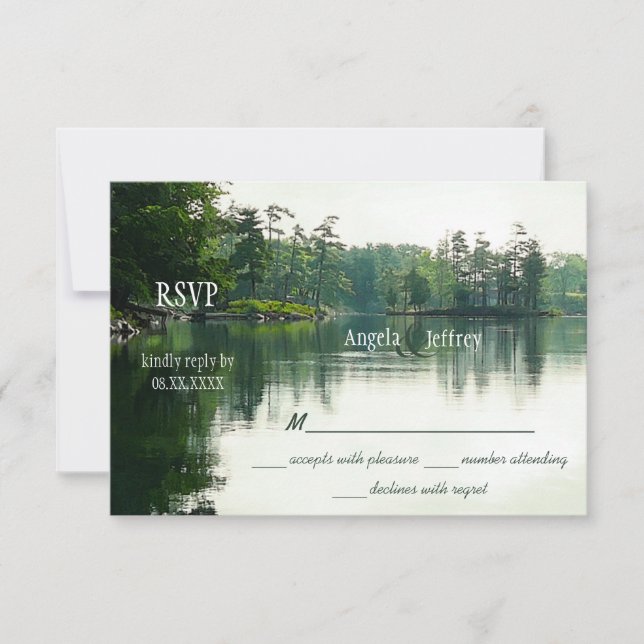 Mountain Lake reflection RSVP (Front)