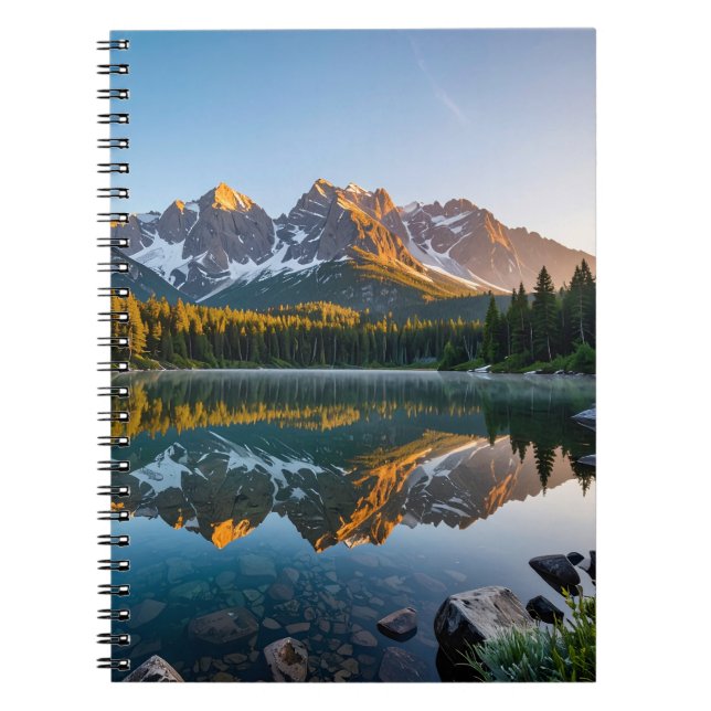 Mountain Lake Reflection Spiral Notebook (Front)