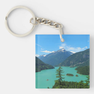 Mountain Lake Scenery in Washington Keychain