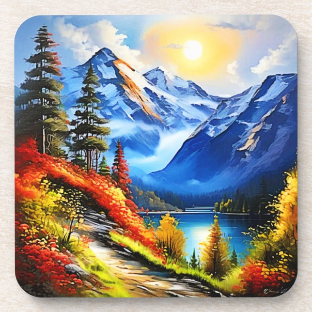 Mountain Lake: Scenic View Coaster (Front)