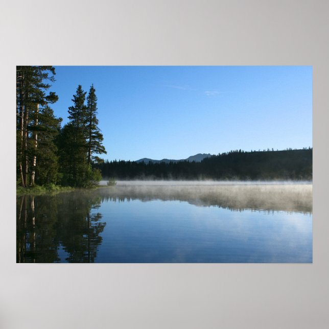Mountain Lake, Sunrise, Mist Poster (Front)