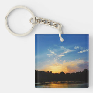 Mountain Lake Sunset Keychain