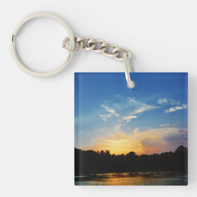 Mountain Lake Sunset Keychain (Front)