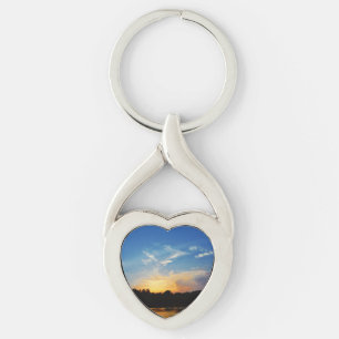 Mountain Lake Sunset Keychain