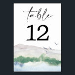 Mountain Lake Table Cards Wedding Table Numbers<br><div class="desc">Help your guests easily find their tables with these lovely table numbers. Easily change the number and add to your cart.
Print as many numbers as you need!</div>