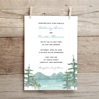 Mountain Lake Theme Watercolor Wedding