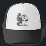 Mountain Lake  Trucker Hat<br><div class="desc">Enjoy this hand-drawn mountain scene design that expresses a true wanderlust heart.</div>