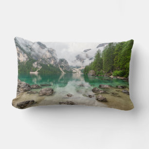 Mountain Lake View Lumbar Pillow