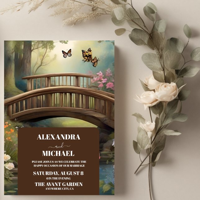 Mountain Lake Watercolor Tree Wedding Invitation (Creator Uploaded)