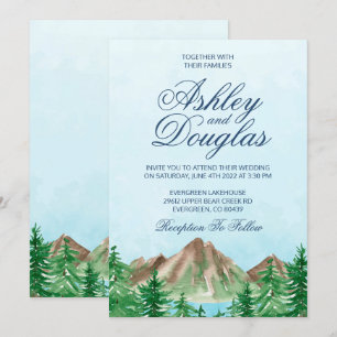 Mountain Lake Wedding Invitation