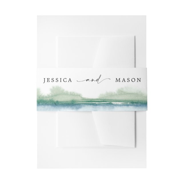 Mountain Lake Wedding Invitation Belly Bands Invitation Belly Band (Front Example)