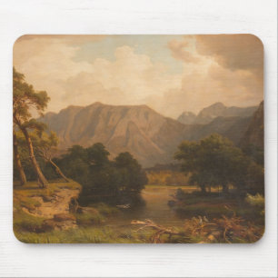 Mountain Lake with Herons – Heinrich Funk Mouse Pad