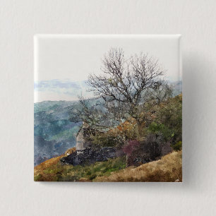 MOUNTAIN LANDSCAPE 2 INCH SQUARE BUTTON