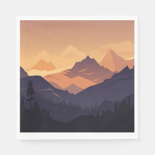 Mountain landscape adventure napkin