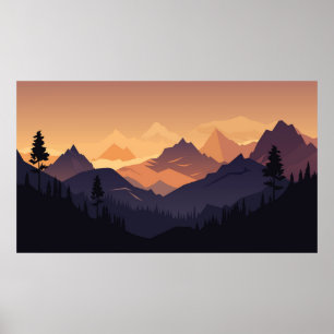 Mountain landscape adventure poster