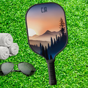 Mountain Landscape at Sunrise Monogram  Pickleball Paddle